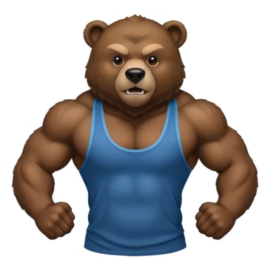 flexing black bear with tanktop sticker