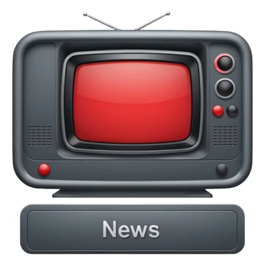 Create a baseboard to display the news headline and the interviewee's name, in a television style, using dark gray and red. In one corner, include a rounded space for the media outlet's logo. sticker