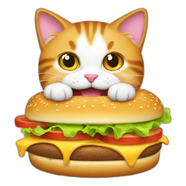 CAT eat burger  sticker