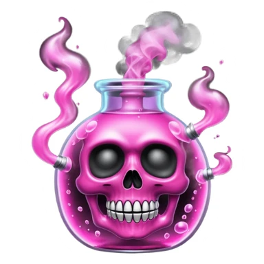 glitter toxic pink potion with dead symbol
 sticker