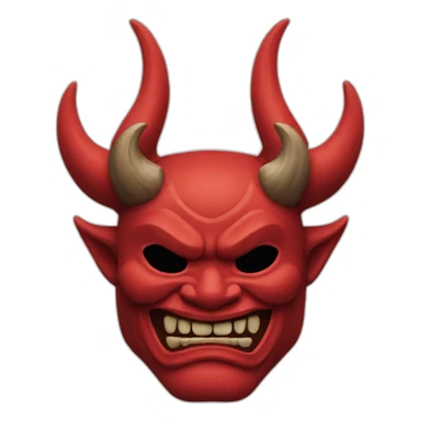 ONI MASK red color japanese sticker