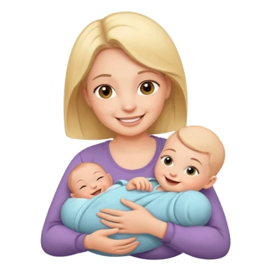 newborn baby with mother sticker