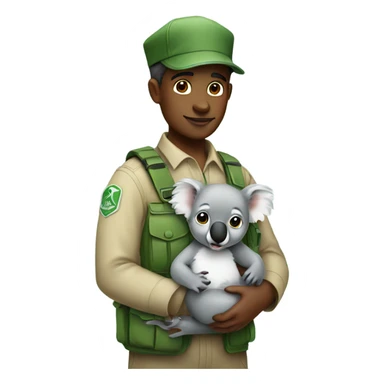 zookeeper holding koala sticker