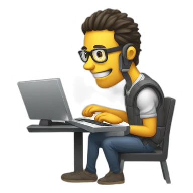 developper using a keyboard to fight a bug sticker