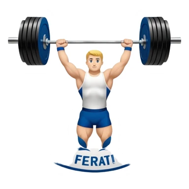 An emblem representing the World Weightlifting Federation with a stylized barbell and global elements. Bold text and clean lines symbolize strength, unity, and competition. Modern, dynamic design with a transparent background. sticker