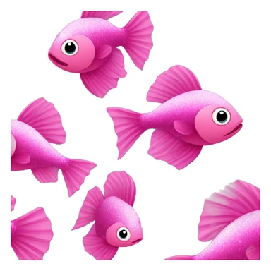 Pink sparkly beta fish sticker