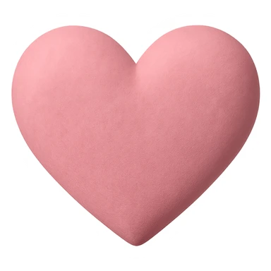 heart with a pink velvet matte finish, clean digital illustration, no background sticker