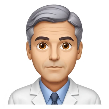 George Clooney lookalike scientist sticker