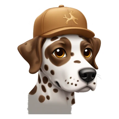 Brown Dalmatian in a cap with deer horns sticker