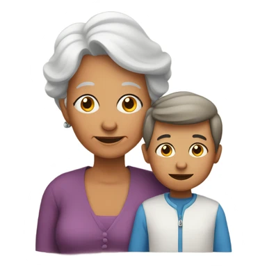 A grandmother with her boy sticker
