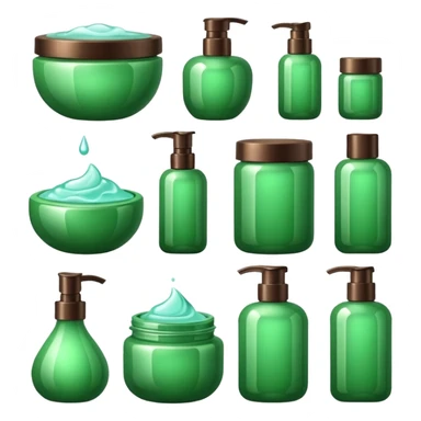 Green skin care products sticker