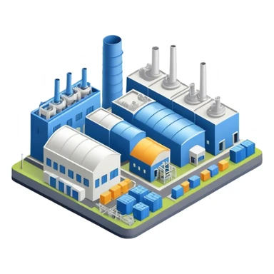 Isometric plastic factory  sticker