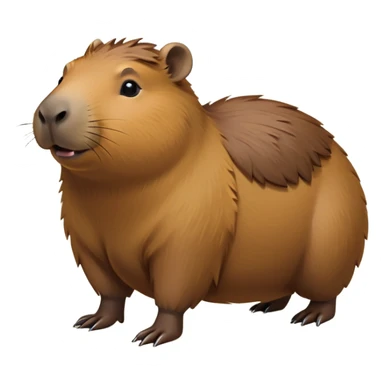 cinematic-capybara-realistic-full-body-on-all-fours-emoji,-plump-and-relaxed-body-soaking-in-the-warm-sun,-short-brown-fur-slightly-ruffled,-head-tilted-dramatically,-calm-expressive-eyes-exuding-serene-wisdom,-simplified-yet-realistic staring at the camera ina. cimical way sticker