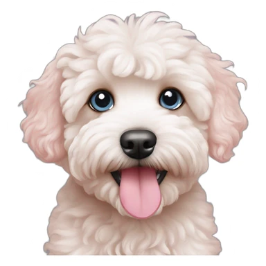blue eyed pink nose maltipoo sticker