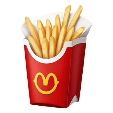 french fries with ketchup in Macdonalds carton sticker