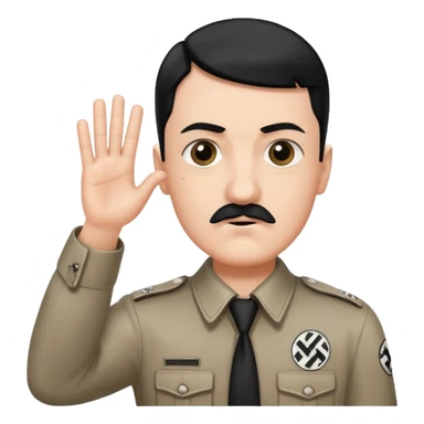 Hitler salute with nazi symbol on shirt sticker