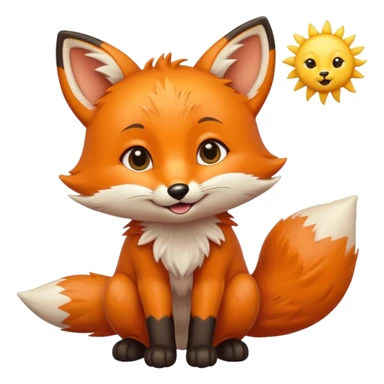 Baby fox carrying a sun in it’s arms ☀️🦊 sticker