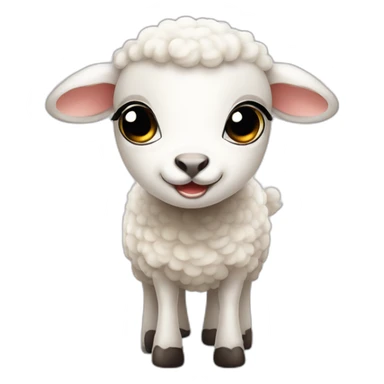 Cute little lamb with big eyes sticker