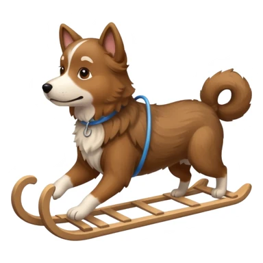 dog with Sled  sticker