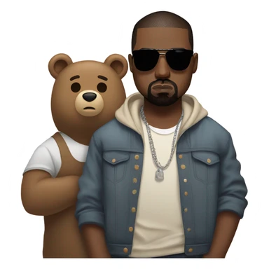Kanye west with bear sticker