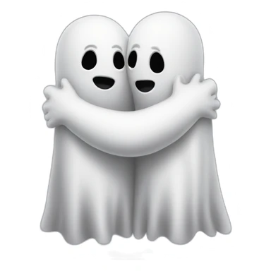 two hugging ghosts sticker