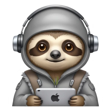 sloth wearing high tech gear sticker
