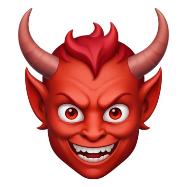 mischievous face with devil horns and smirk sticker