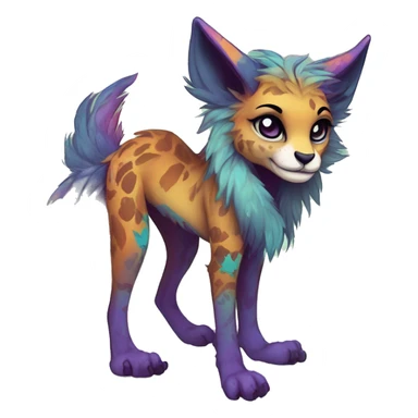 Cool cute Kawaii edgy colorful anthro fantasy animal fursona by griffsnuff & LiLaiRa & Falvie full body sticker