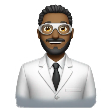 blad man with single spike with goggles in white suit with chin beard and earrings  sticker