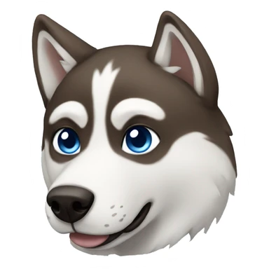 husky that is brown and has blue eyes sticker