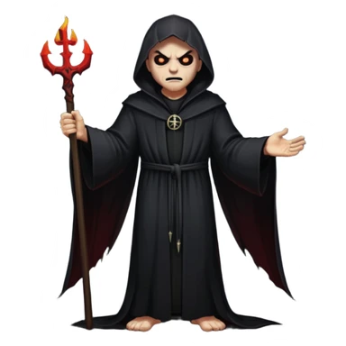 A preacher who's actually a demon.... but Noone knows it yet, in the style of your bleeding skull art. Dark gritty and menacing art style. Like in a doom game, full body sticker