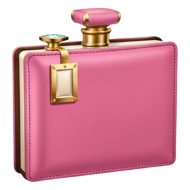 pink bookbook and fragance sticker