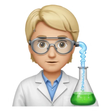 scientist with safety goggles sticker