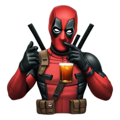 deadpool drinking jagermaister sticker