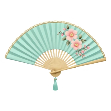 aesthetic hand fan sticker