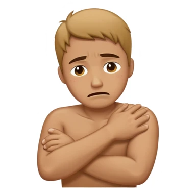 Man with crossed arms grabbing his back crying  sticker