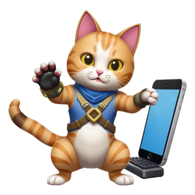 cat playing fortnite sticker