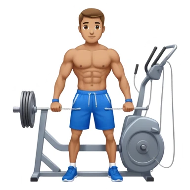 fit man with blue shorts using cable-machine sticker