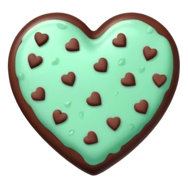 Mint green heart with chocolate chips  sticker