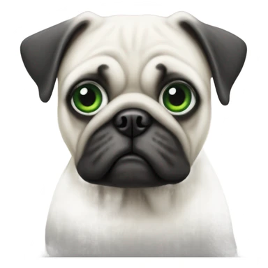 White pug with green eyes sticker