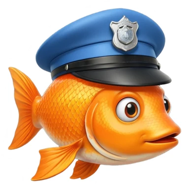 ORENGE COLOR FİSH WİTH POLİCE HAT sticker