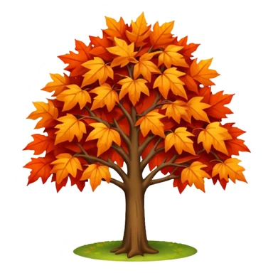 tree in autumn with orange and red leaves sticker
