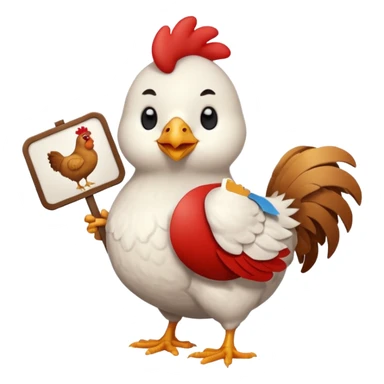 chicken with good morning sign sticker