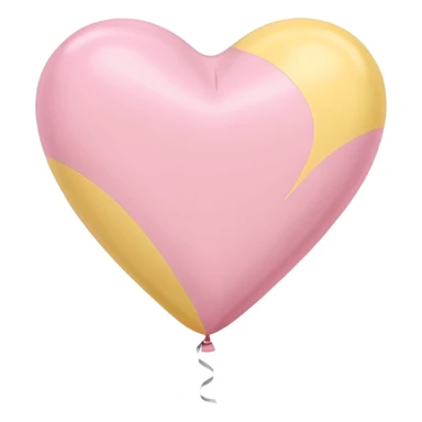 The heart is a balloon in soft pink, beige and yellow pastel light sticker