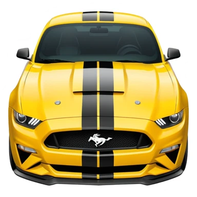 Ford Mustang with center black strip design and in written 309 and in front real pony logo in yellow colour  sticker