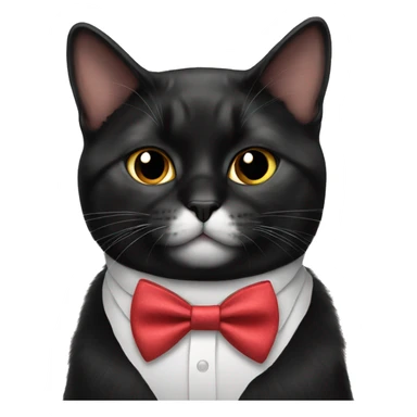 black cat wearing bow tie sticker