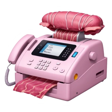 fax machine made of pink meat sticker