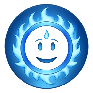 A minimalist CD disc with a subtle blue fire design, emoji style, blue fire, variation 2 sticker