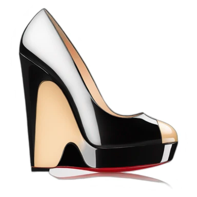 WEDGE heel LOUBOUTIN black PATENT sticker
