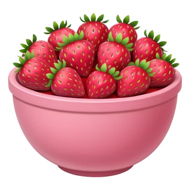large fancy pastel pink bowl filled with strawberries sticker